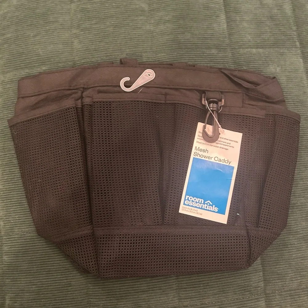 NEW Room Essentials Black Mesh Shower Caddy